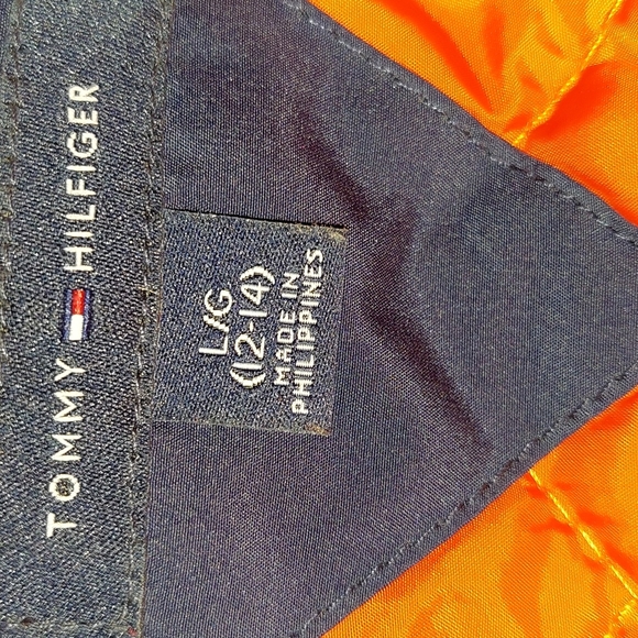 Tommy Hilfiger 12/14 quilted navy/orange vest - Picture 4 of 6